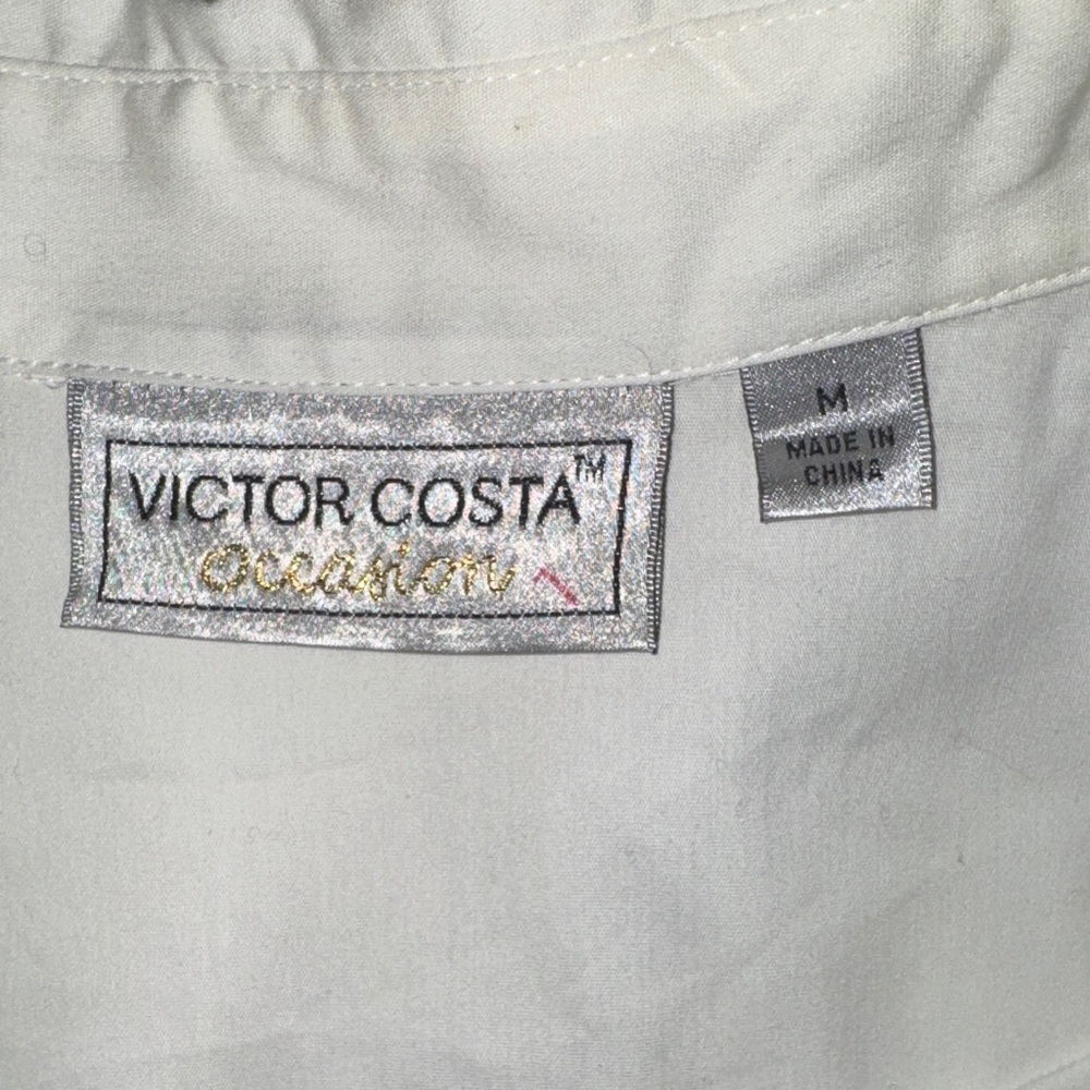 Victor Costa Ruffle Collared Button Front Sleeve … - image 2